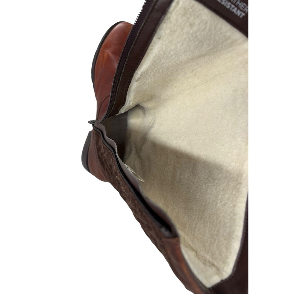 Vionic Mystic Aurora Tall Boots Weatherproof Brown Leather Riding Fleece Sz 10 - Picture 9 of 12